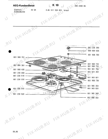 Схема №1 EK 618 с изображением Запчасть для духового шкафа Aeg 8996619853543